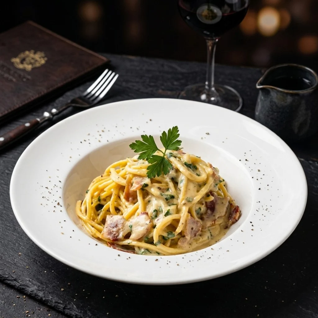 Ta sama carbonara po przygotowaniu AI pod menu QR