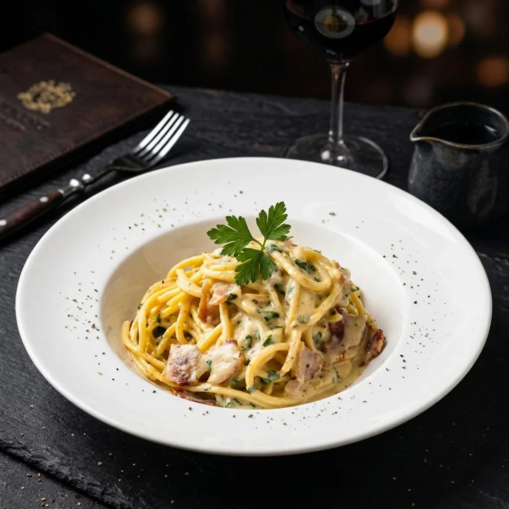 Ta sama carbonara po przygotowaniu AI pod menu QR